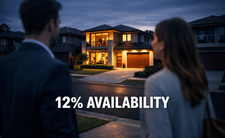 Modern house in a suburban neighborhood highlighting limited availability of affordable properties in Australia