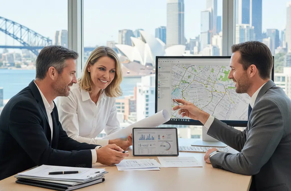 Couple discussing smsf property investment sydney strategy